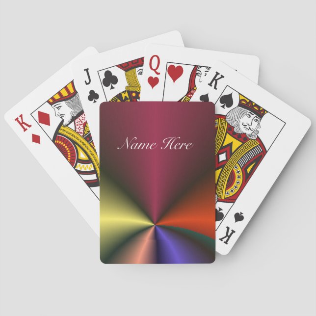 Brilliant Colourful Spoke Rays personalise Playing Cards (Back)