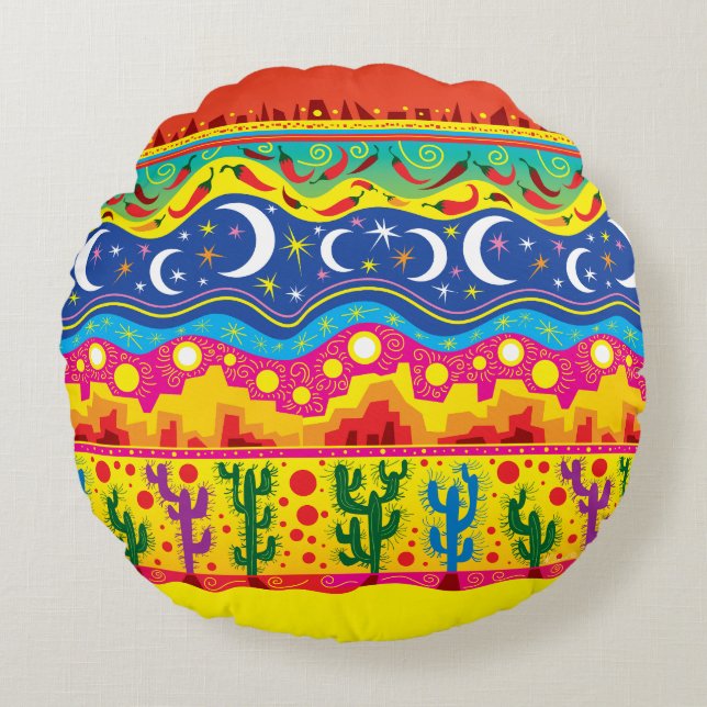 Brilliant Desert Motifs Round Cushion (Front)