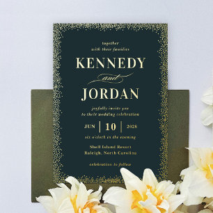 Brilliant Glow REAL FOIL Modern Wedding Invitation