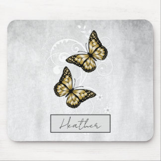 Brilliant Gold Butterflies Mouse Pad