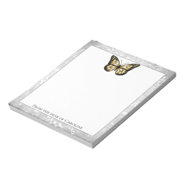 Brilliant Gold Butterfly Notepad (Rotated)