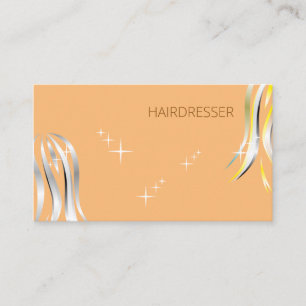 Brilliant Grey and Yellow Polite Hairstyle Business Card