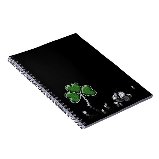 Brilliant Happy St. Patrick's Day Diamonds Spiral Notebook (Right Side)