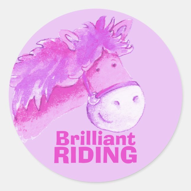 Brilliant horse / pony riding praise sticker (Front)