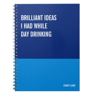 Brilliant Ideas I Had While Day Drinking Funny Notebook