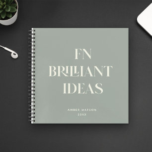 Brilliant Ideas Planner Modern Custom Chic Sage Notebook