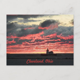 Brilliant Lake Erie Sunset (Lighthouse) Postcard