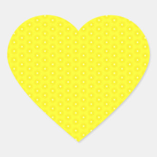 Brilliant Lemon Yellow Sunshine Stars Pattern Heart Sticker