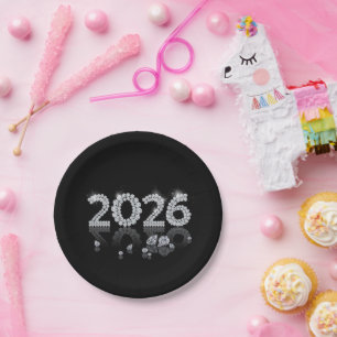 Brilliant Luxury Diamonds New Year 2026 Paper Plate