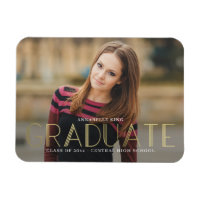Brilliant Mind Graduation Announcement Magnet
