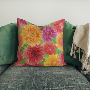 Brilliant Multi-coloured Chrysanthemum Cushion