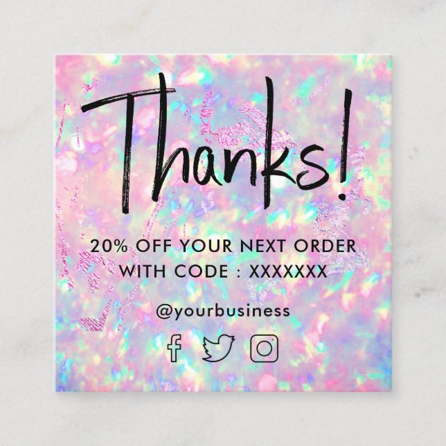 brilliant opal texture discount card (Front)