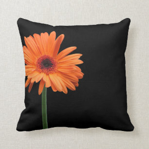 Brilliant Orange on Black Cushion