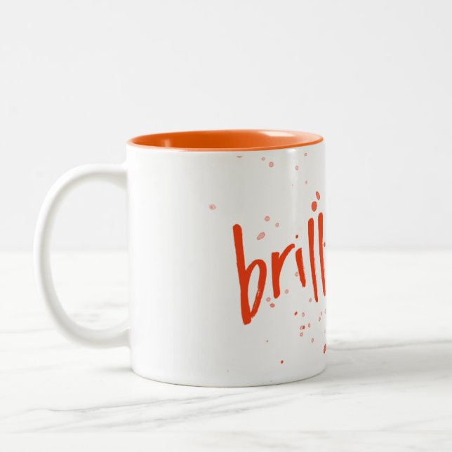 Brilliant Orange Splash Two-Tone Coffee Mug (Left)
