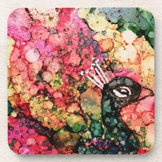 Brilliant Peacock Coaster (Front)