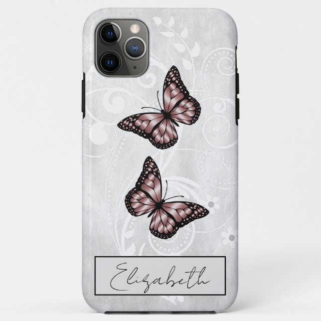 Brilliant Pink Butterflies Case-Mate iPhone Case (Back)