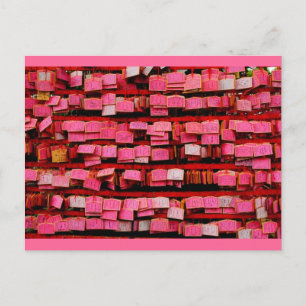 Brilliant Pink Japanese Ema Postcard