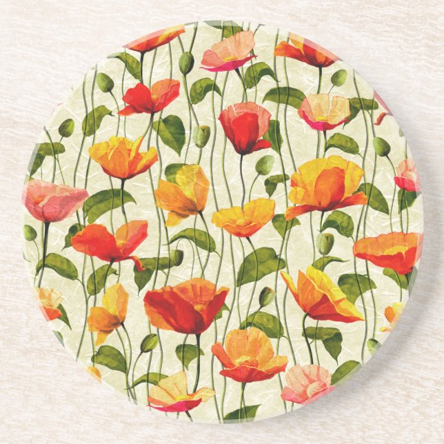 Brilliant Poppies Coaster (Front)