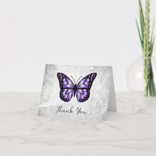 Brilliant Purple Butterfly Thank You Card