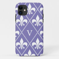 Brilliant Purple Fleur de Lis w/ monogram