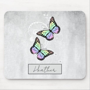 Brilliant Rainbow Butterflies Mouse Pad