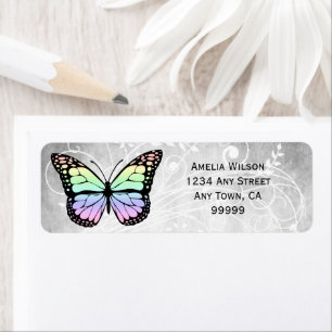 Brilliant Rainbow Butterfly Address Label