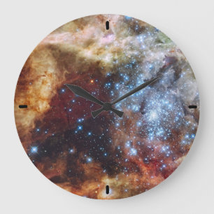 Brilliant Rainbow Nebula 30 Doradus Large Clock