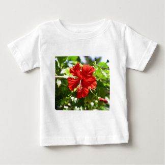 Brilliant Red Hawaiian Hibiscus Flower Baby T-Shirt