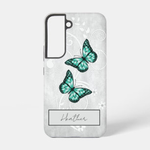 Brilliant Teal Butterflies Samsung Galaxy Case