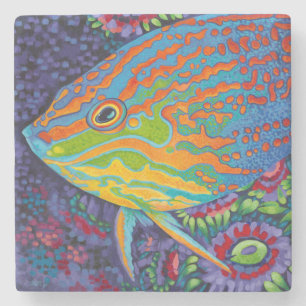 Brilliant Tropical Fish I Stone Coaster