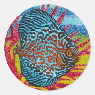 Brilliant Tropical Fish II Classic Round Sticker