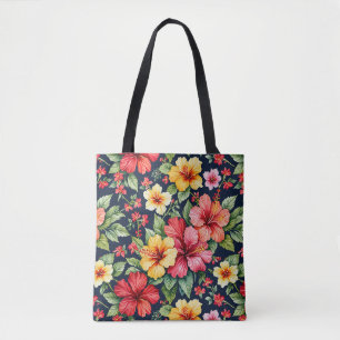 Brilliant Tropical Hibiscus Tote Bag
