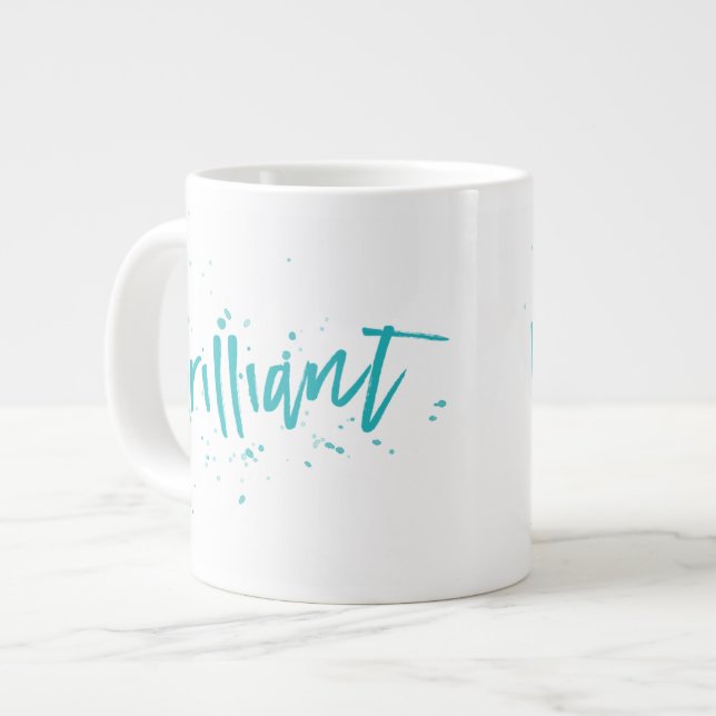 Brilliant! Turquoise splash any colour Large Coffee Mug (Front Left)