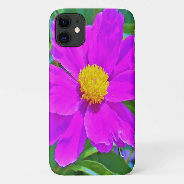 Brilliant Ultra-Violet Peony with Yellow Centre Case-Mate iPhone Case (Back)