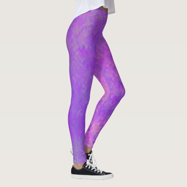 Brilliant Violet Artsy Marbled Pattern Leggings (Right)