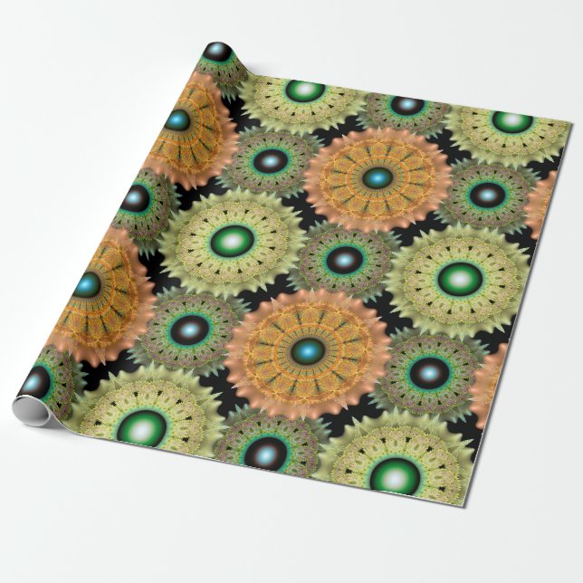 Brilliant yellow frilly decoration wrapping paper (Unrolled)