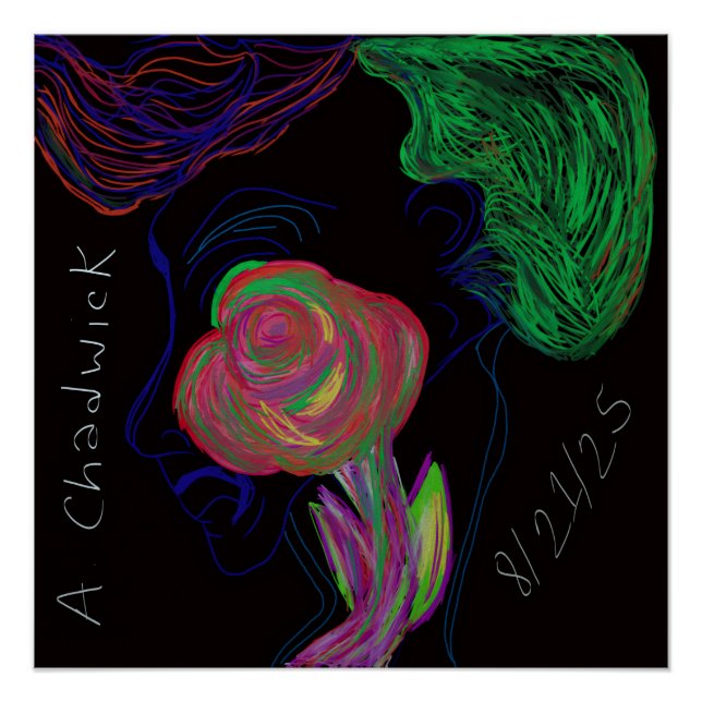 Brilliantly Coloured African Floral Poster Print (Front)