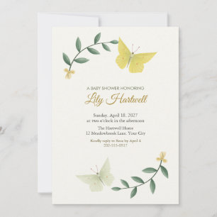 Brimstone Butterfly Baby Shower Invitation
