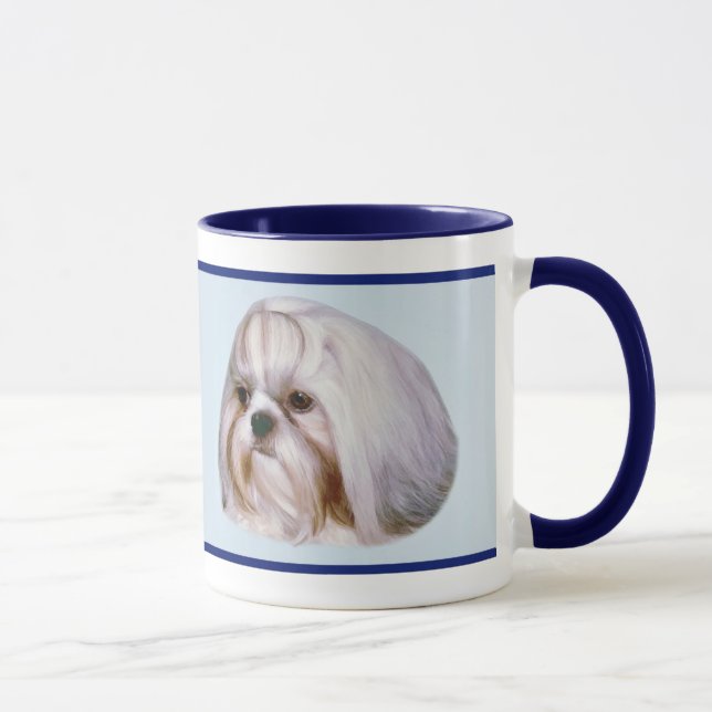 Brindle and White Shih Tzu Dog Mug (Right)