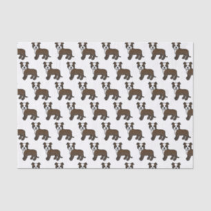 Brindle And White Staffie Cute Cartoon Dog Pattern Tissue Paper