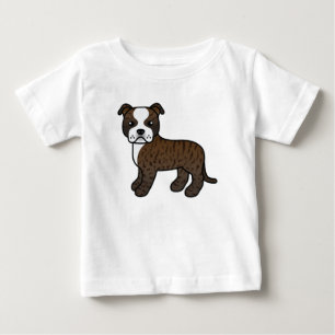 Brindle And White Staffordshire Bull Terrier Dog Baby T-Shirt