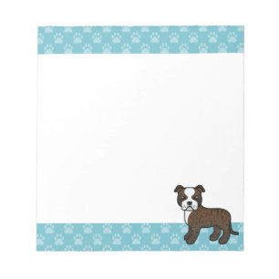 Brindle And White Staffordshire Bull Terrier Dog Notepad