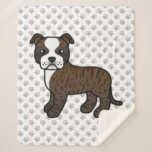Brindle And White Staffordshire Bull Terrier Dog Sherpa Blanket