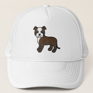 Brindle And White Staffordshire Bull Terrier Dog Trucker Hat