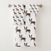 Brindle Boston Terrier Cute Cartoon Dog Pattern