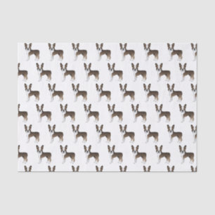 Brindle Boston Terrier Cute Cartoon Dog Pattern Tissue Paper