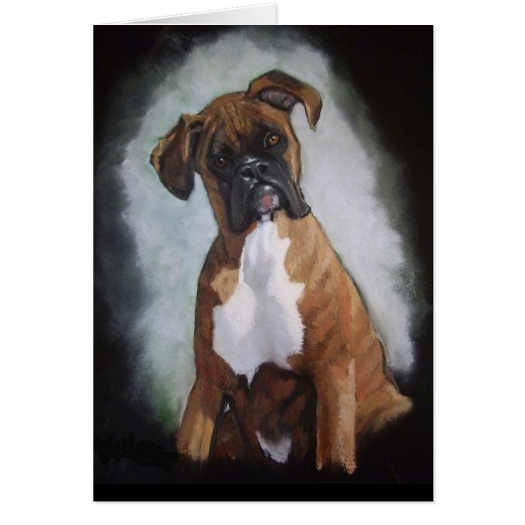 Brindle Boxer Dog in Oil Pastel: Cute Animal Art 
