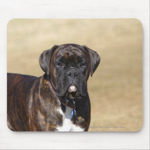 Brindle Boxer Dog Standing Mouse Pad