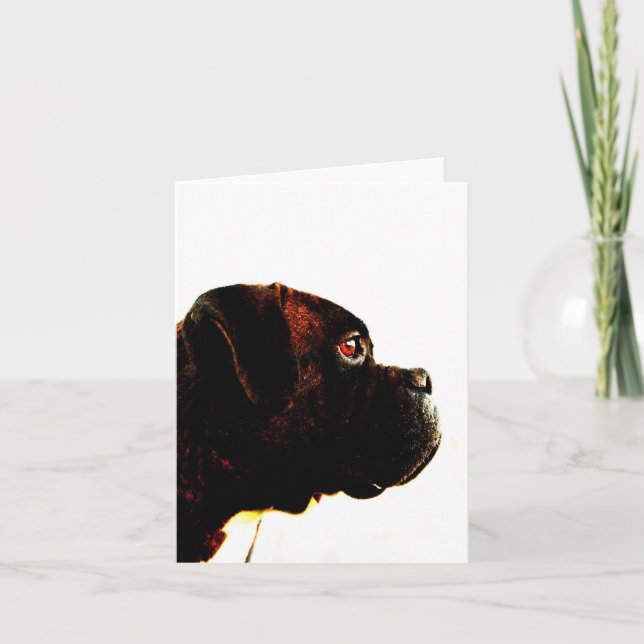 Brindle boxer greeting card (Front)