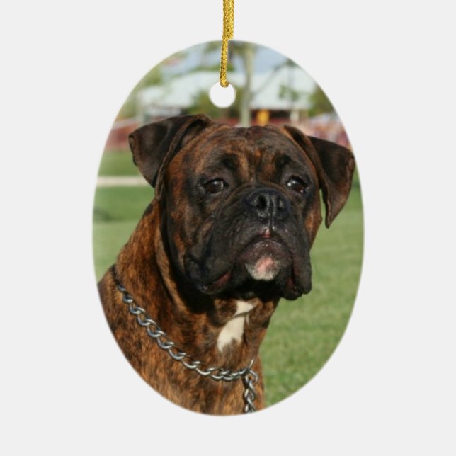 Brindle boxer ornament (Front)